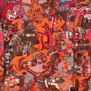 Hermes Zabavushka orange Silk Scarf